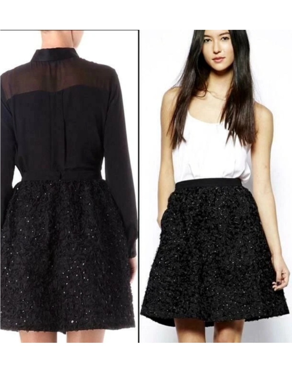 FRENCH CONNECTION ROCHELLE RIBBON Black Women’s 8 NEW W Tags $228 Party Tulle